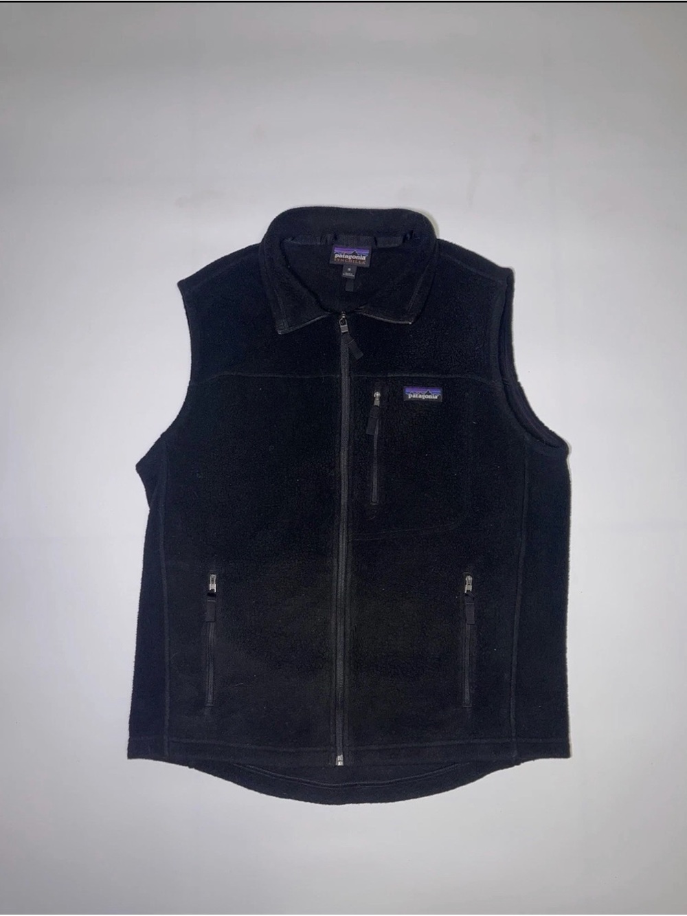 Patagonia Mens Black Synchilla Fleece Vest Full Zip Size Med
